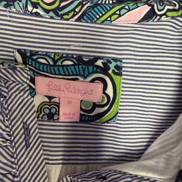 Lilly Pulitzer Dress, Blue and White Striped, ADORABLE!!!! SIZE 12, EUC. - Picture 7 of 16